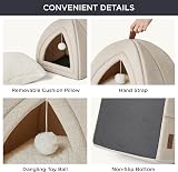 Bedsure Cat Cave Bed Igloo with Removable Washable Cushion Beige 40x40x40cm view 5