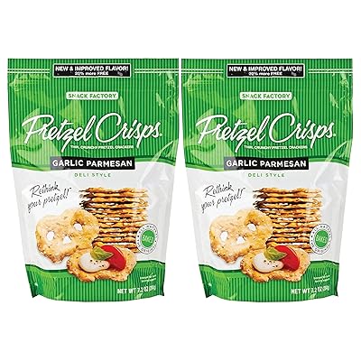 Snack Factory Pretzel Crisps, Garlic Parmesan, 7.2 Ounce (2 pack)