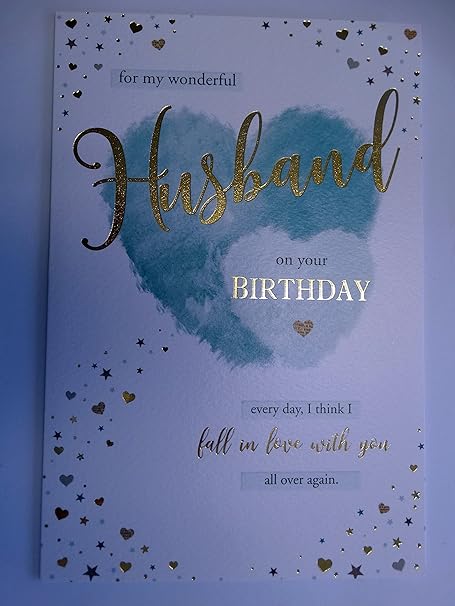 Con Amore A Mio Marito Per Il Tuo Compleanno Biglietto D Auguri Con Una Scritta Inglese Amazon It Casa E Cucina