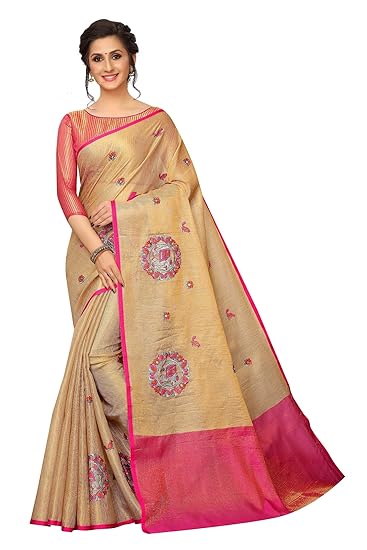 Womens Tissue Silk Saree with Unstitched Blouse Piece (TissueHathi)