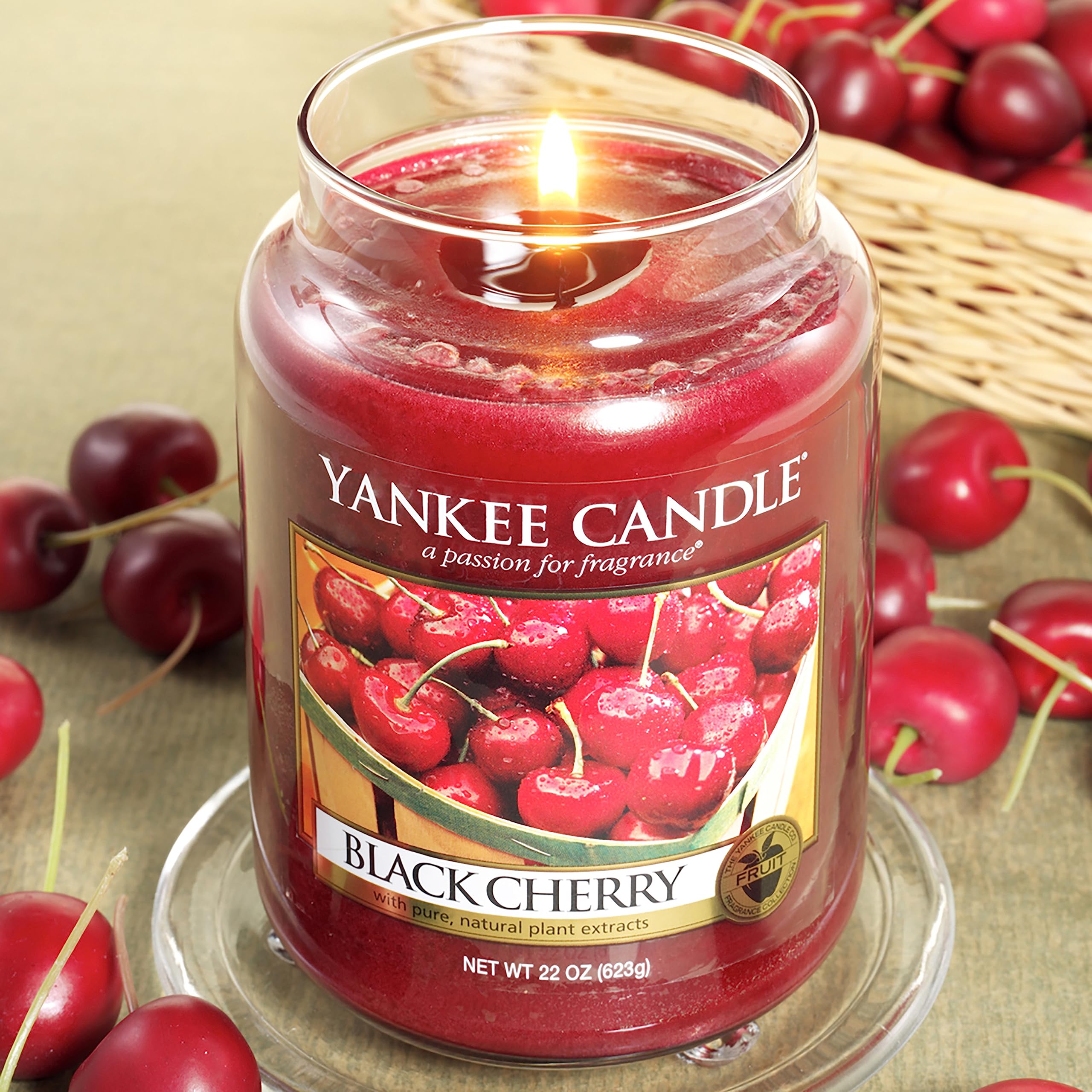 Yankee Candle Scented Candle | Black Cherry Large Jar | Long Burning Candles: up to 150 Hours | Perfect Mothers Day and Easter Gifts for Women