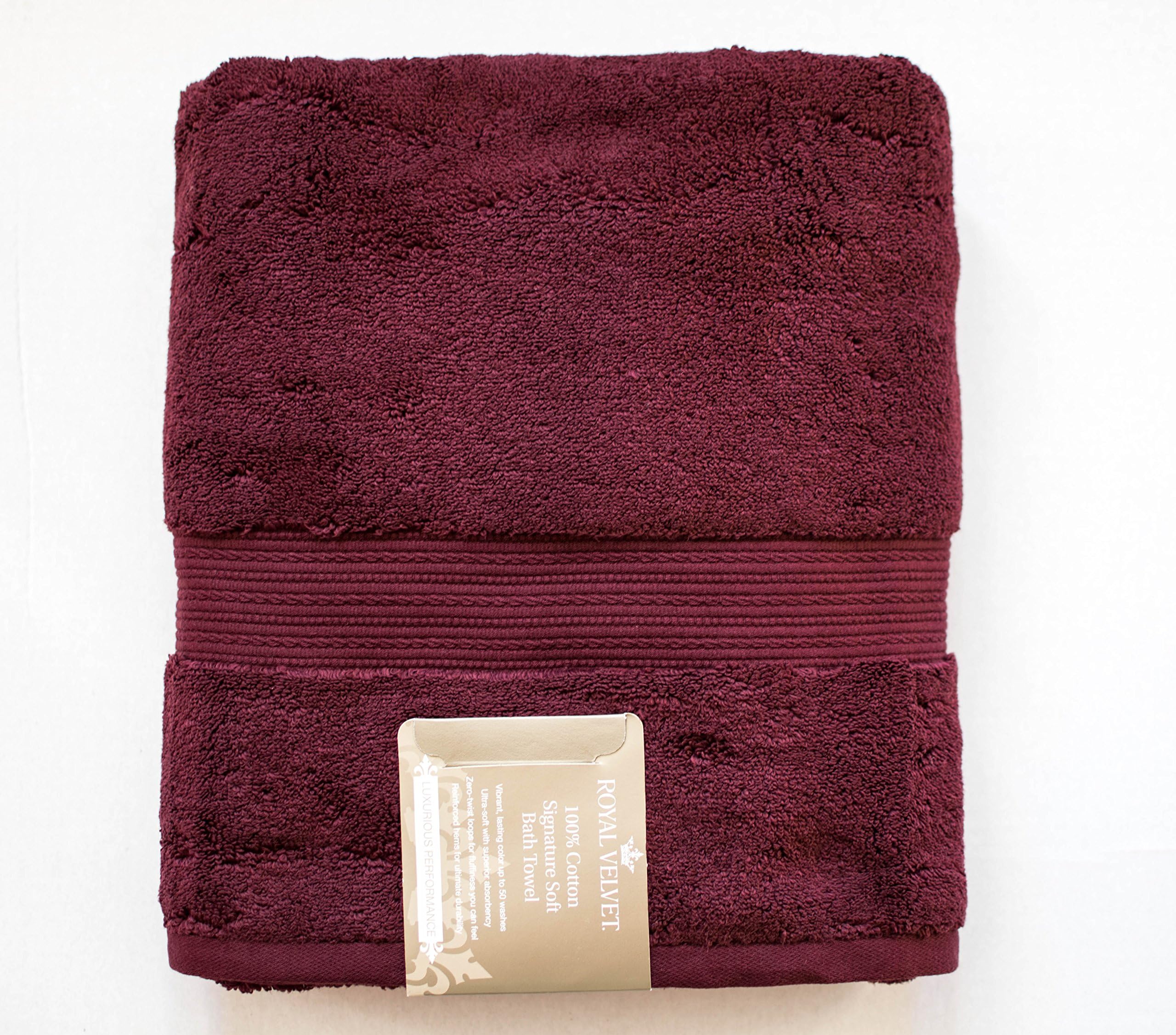 Royal Velvet Luxury Signature Soft Solid Bath Towel - 30x54”- Autumn Burgundy