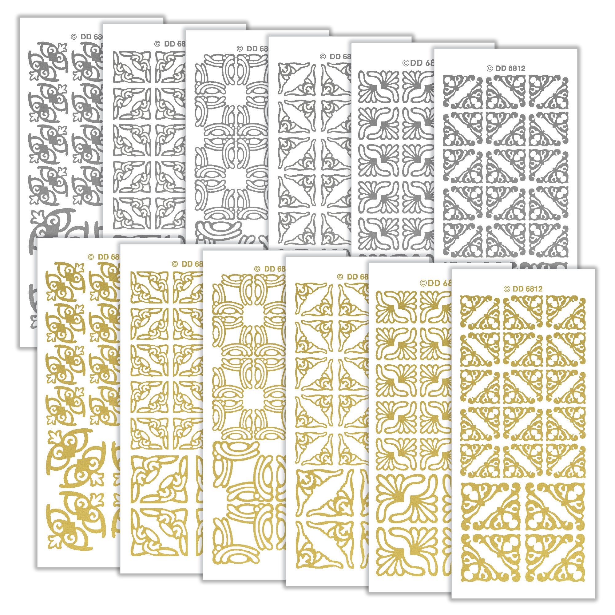 Peel Off Stickers Small Corners Stickers, Stickers, Multi-Colour, 23 x 10 x 1 cm