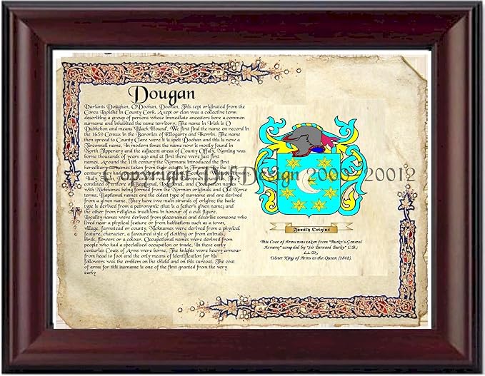 Amazon Com Dougan Coat Of Arms Family Crest On Fine Paper And Family History Picture Posters Prints