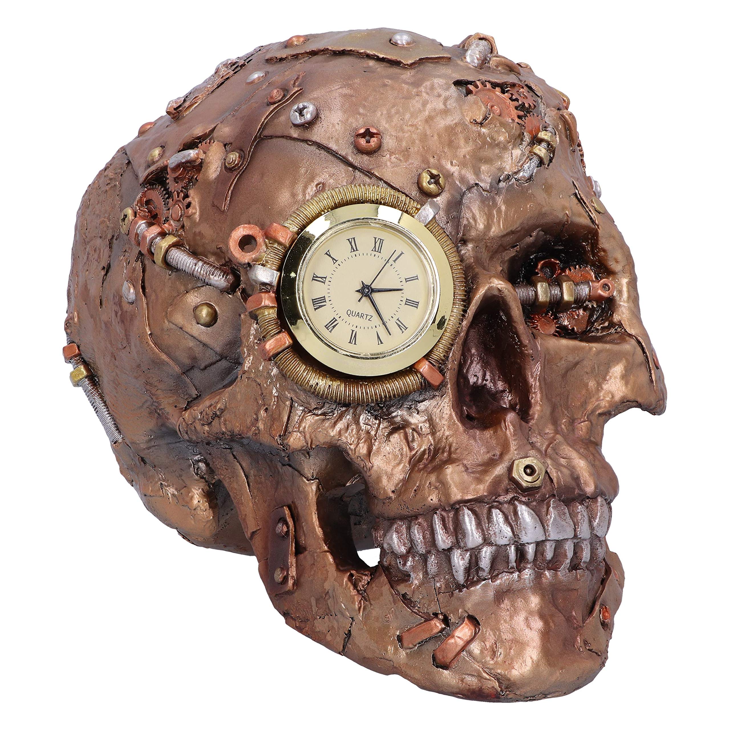 Nemesis Now Scrapped Skull Steampunk Skeleton Figurine, Bronze, 19cm, Brown