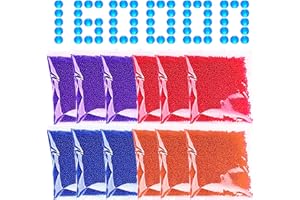 RECHIATO Water Beads, Water Gun Filled with Water Beads Ammo 7-8 mm, Suitable for Home Vase Filler(16pack, 10,000 Pcs per Pack,Purple, Red,Blue,Orange)