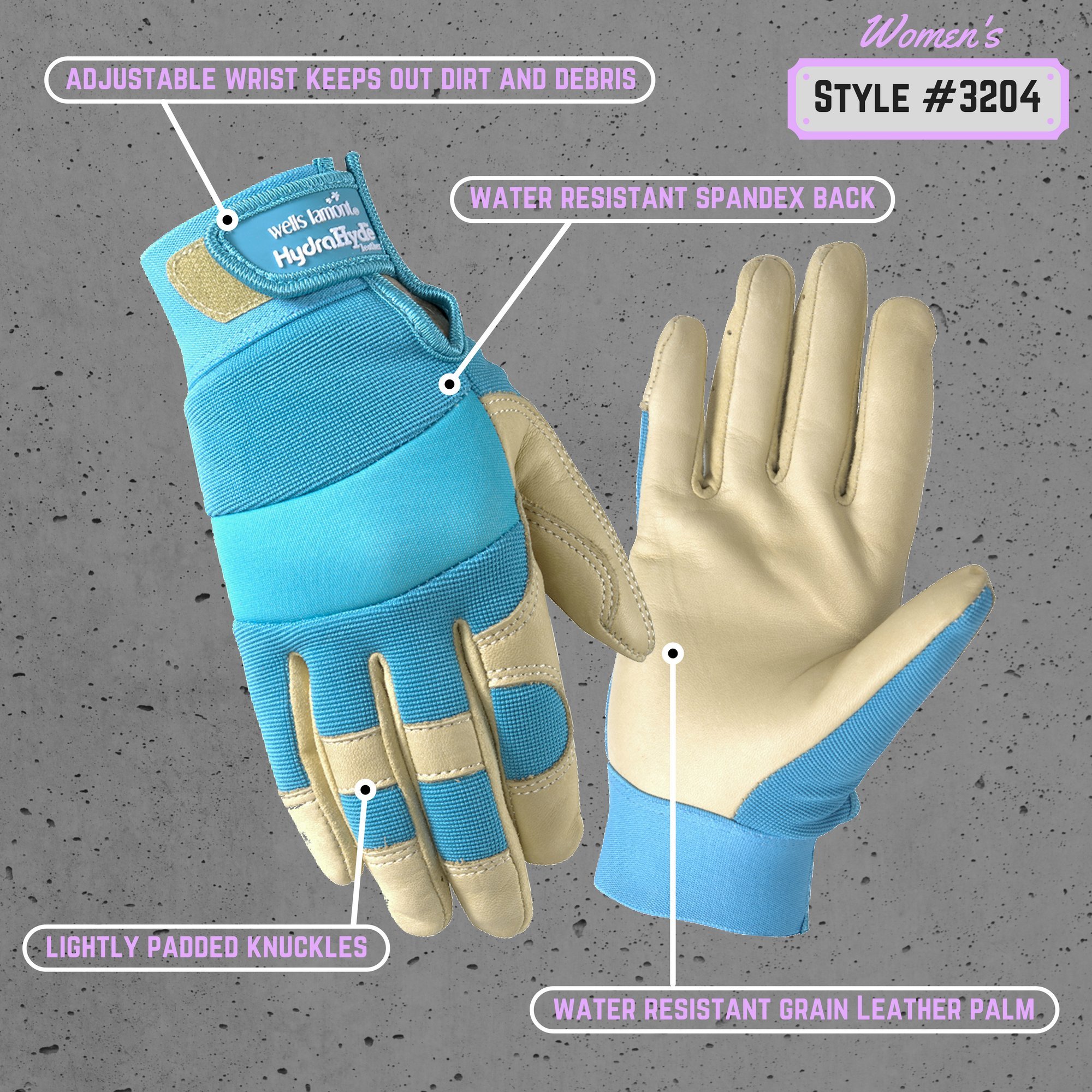 Women's Water Resistant Garden and Work Gloves, Hydrahyde Leather, Velcro Wrist, eBay