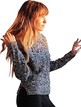 marled cable knit sweater