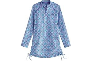 Coolibar UPF 50+ Girl's Lawai Ruche Swim Shirt - Sun Protective