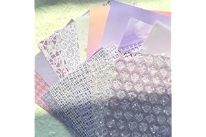 Aromoty 15 sheets Handmade Scrapbook Paper Craft Mesh Fabric Scrapbooking Supplies Paper Aesthetic Morandi Textured Special Paper Mix for Junk Journal Journaling DIY Materials,5.1x7.02 inches