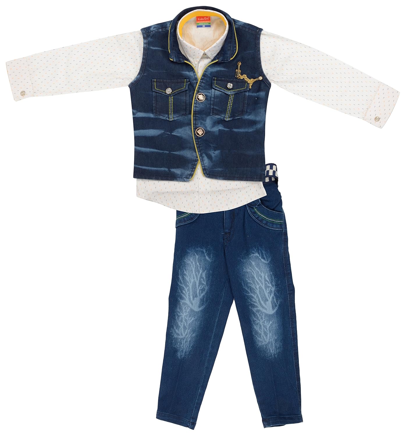 Buy Kids Era Boys' Cotton Clothing Set (Blue & White, 89 Years) at