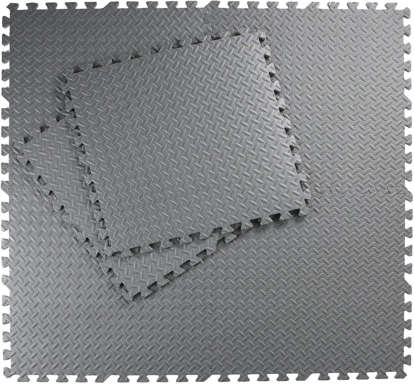 Homgrace 12 Packs Floor Mat EVA Foam Protector Puzzle Tiles Treadmill Pilates/Yoga Mats for Home Gym Training Exercise Fitness Workout