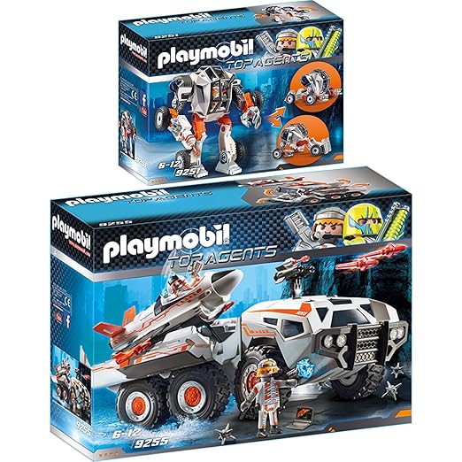 PLAYMOBIL® Top Agents 2er Set 9251 9255 Agent T.E.C.'s Mech + Spy Team