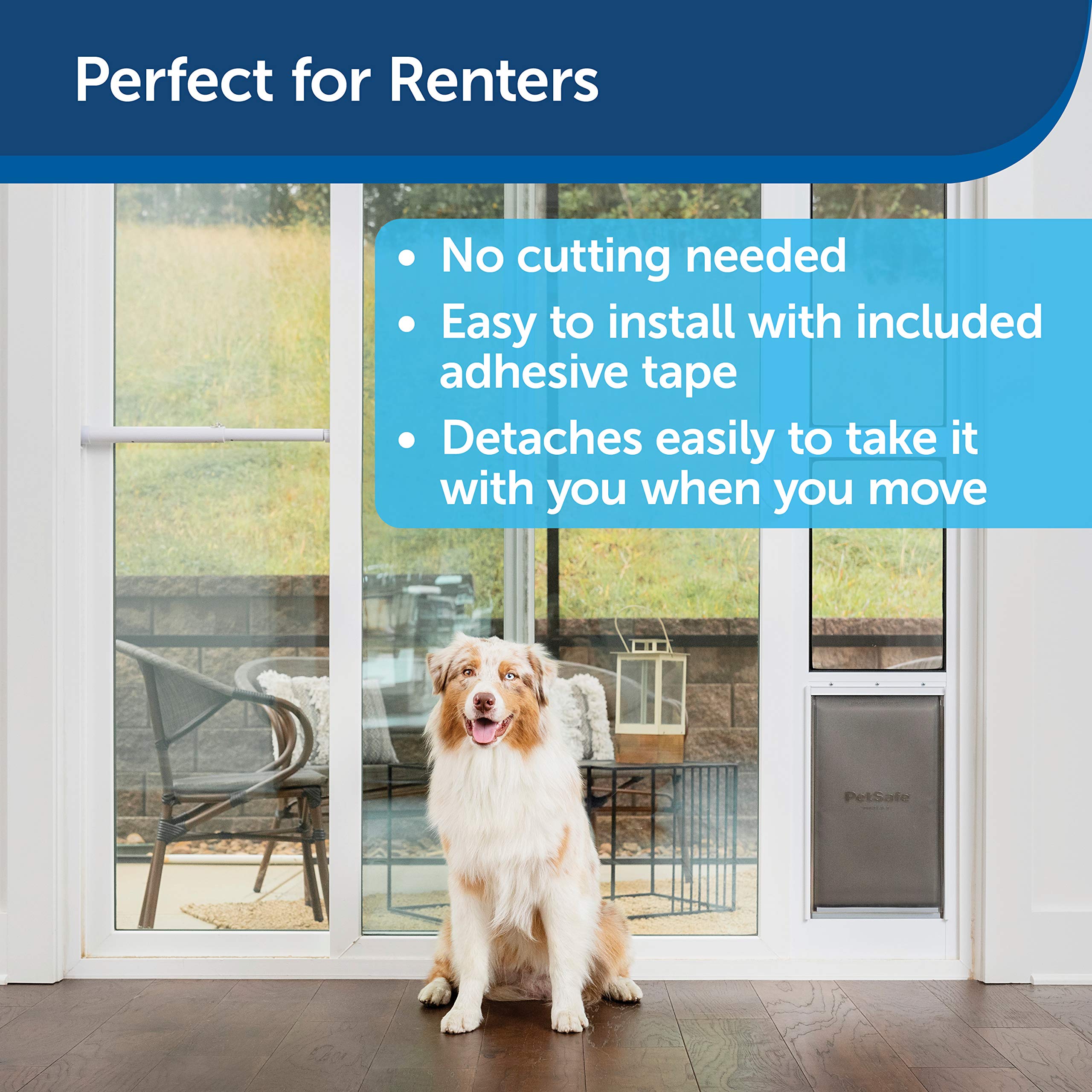 PetSafe Sliding Glass Pet Door Security Bar - Easy to Install - Lock Your Sliding Glass Dog Door - Compatible with PetSafe Sliding Glass Pet Doors - for Sliding Glass Doors up to 72” Wide