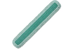 Rubbermaid Commercial Products HYGEN 48" Microfiber Dust Pad with Fringe, Green, For Janitorial/Professional Cleaners and Heavy-Duty industrial Cleaning/Dusting/Sweeping