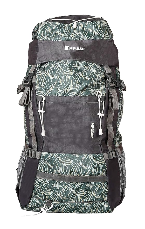 Impulse Climate Proof Mountain Rucksack/Hiking/Trekking/Camping Bag/Backpack 65 ltrs Rucksack with Rain Cover Foliage B (Green)