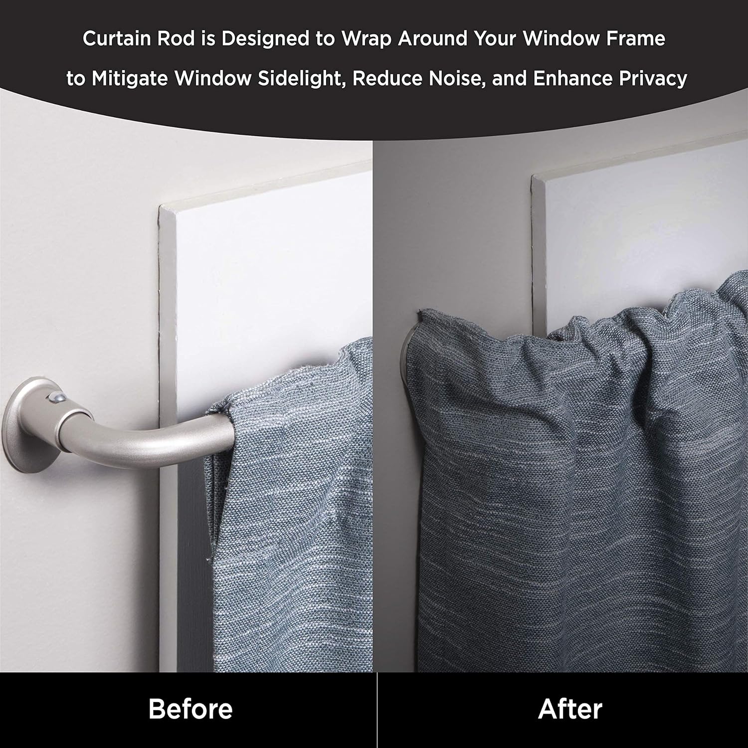 Eclipse 5/8 Diameter Room Darkening Wrap Curtain Rod 86120 Black