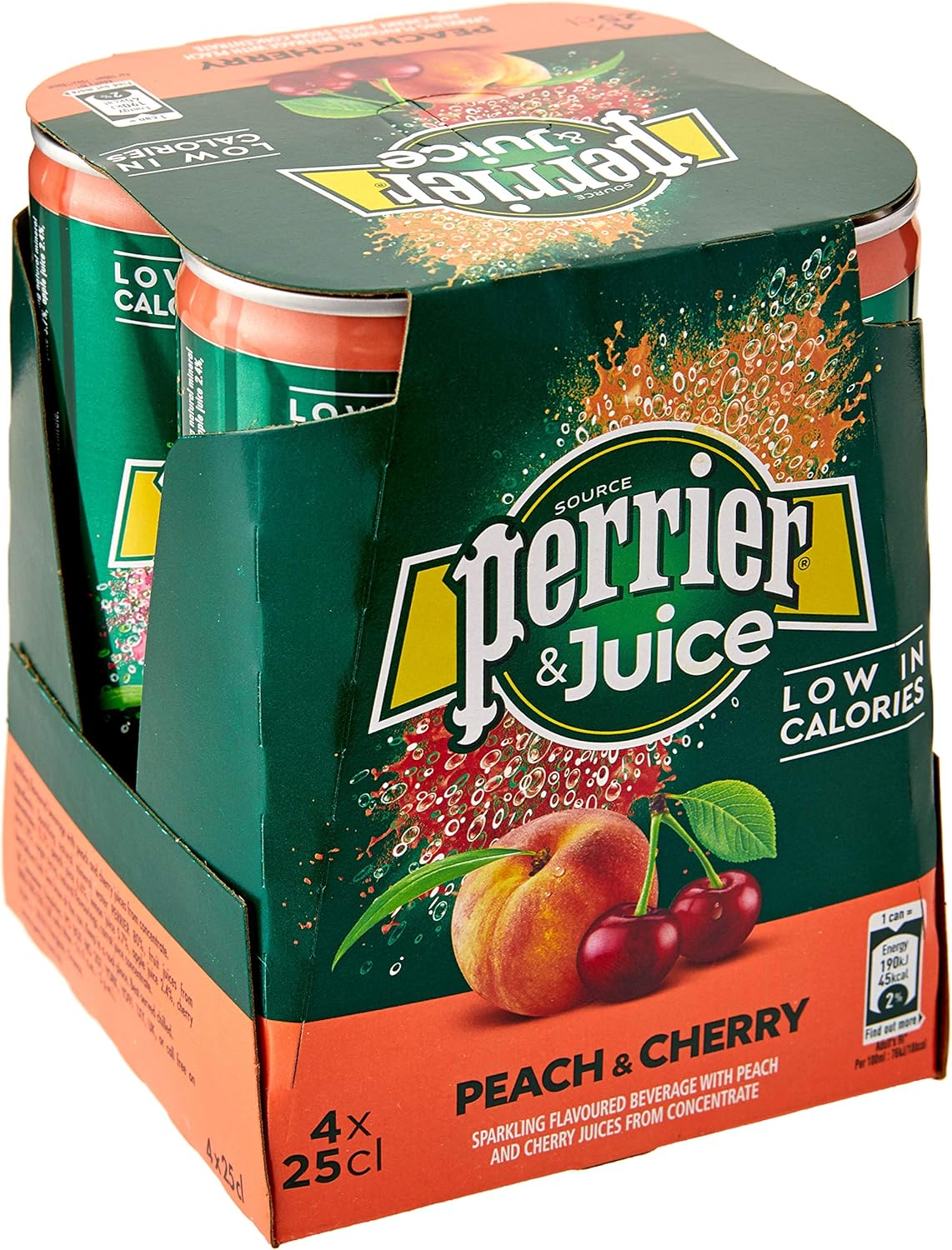 Perrier & Juice Sparkling Peach & Cherry Water 4x250ml Amazon.co.uk