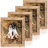 iRahmen 4 Pack 8x10 Rustic Picture Frame Set with High Definition Glass Photo Frame for Desktop Display and Wall Mounting (IR