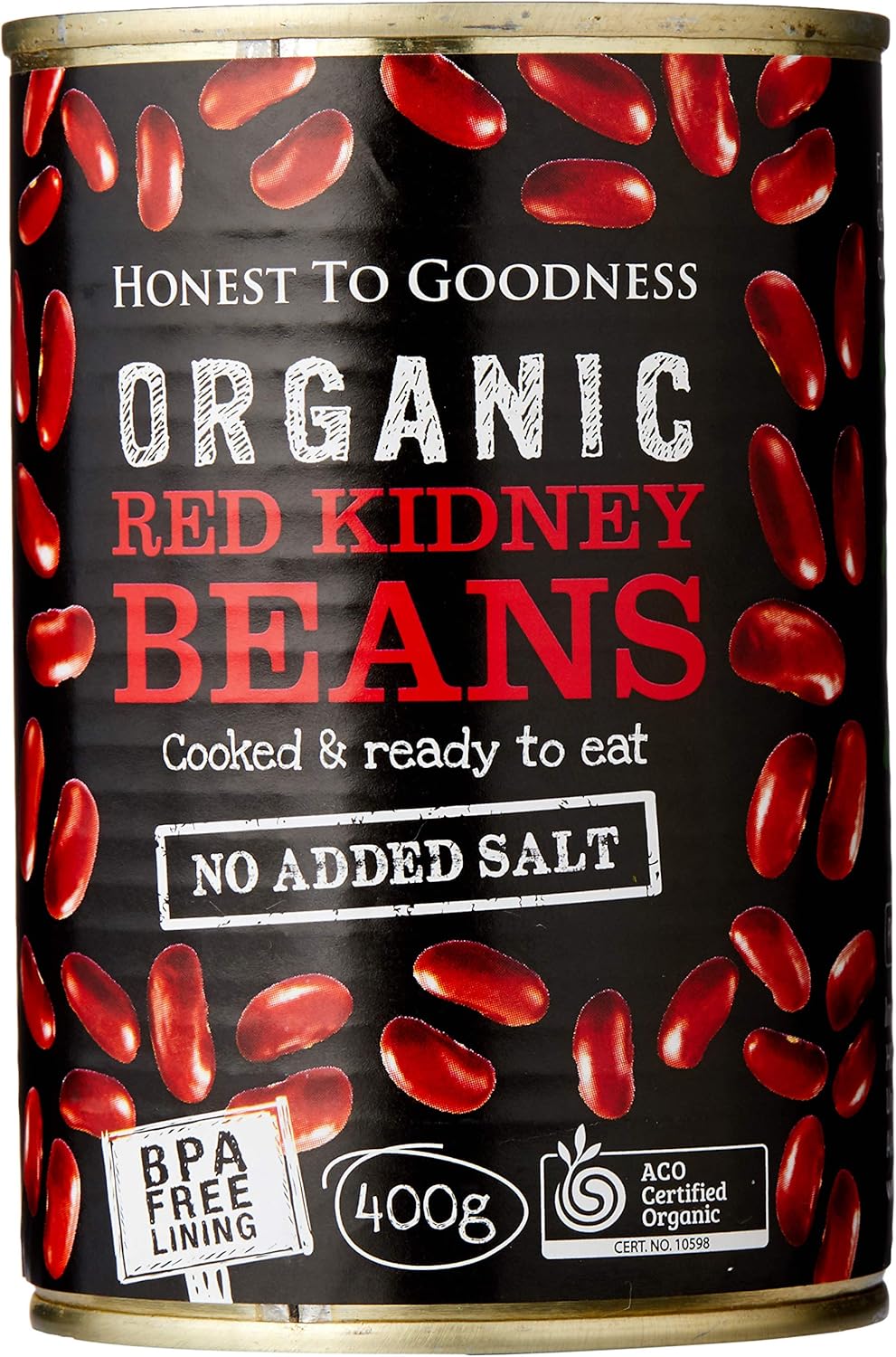Honest to Goodness Organic Red Kidney Beans BPA Free (Cooked), 400g