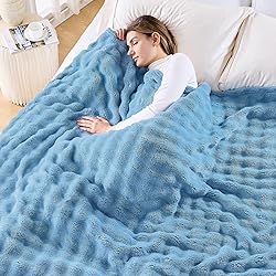 NEWCOSPLAY King Blanket for Couch Blue Super Soft