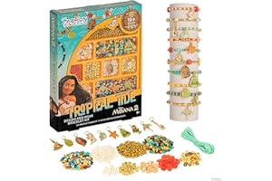 Fashion Angels Disney Moana 2 Tropical Tide Jewelry Design Kit, Includes Assorted Beads & Charms, Makes 10+ Nautical Bracelets, Fun Craft for Kids Ages 8+