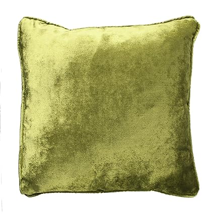 Mcalister Textiles Shiny Super Soft Velvet Cushion Cover Lime