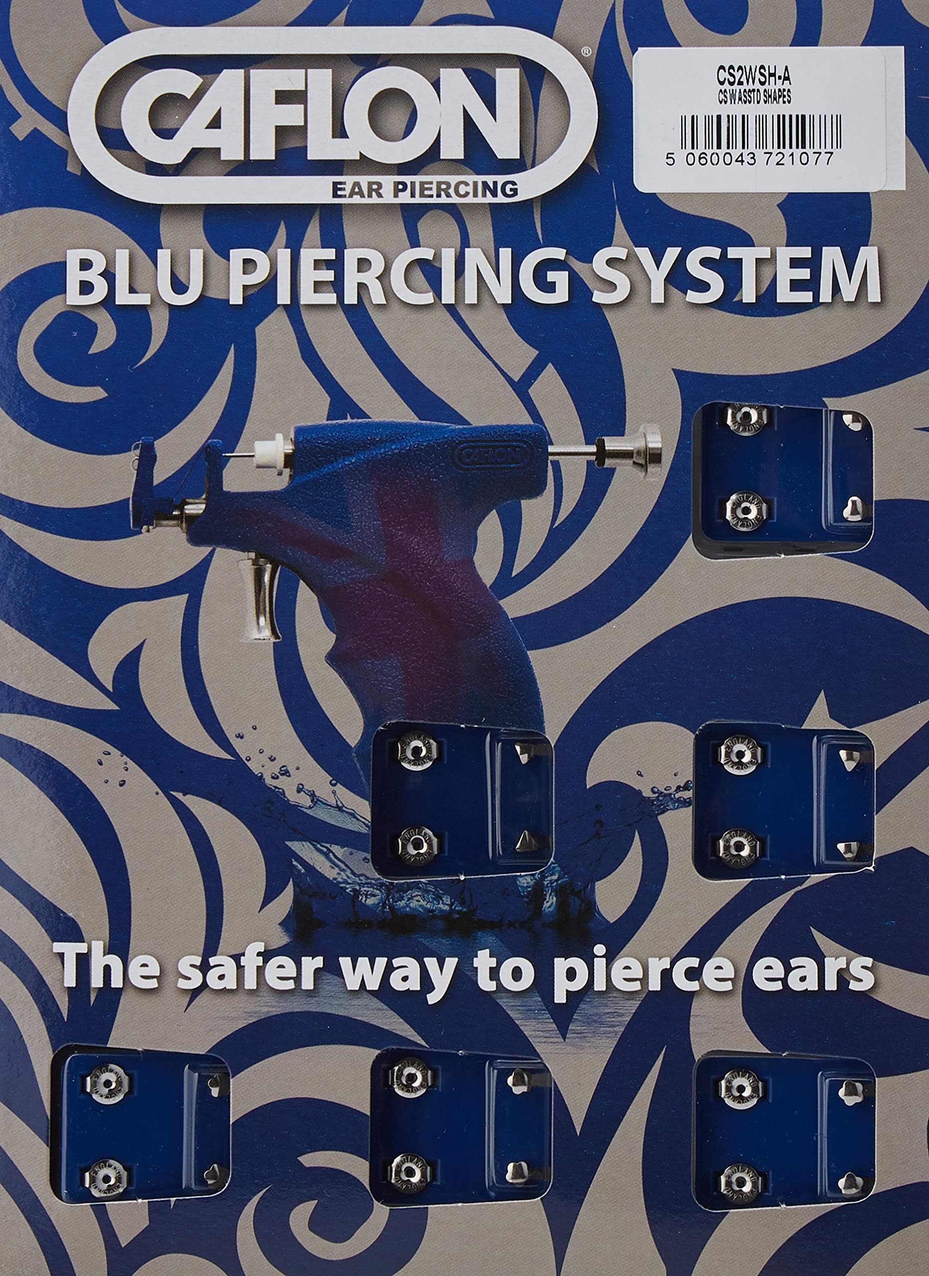 Caflon Blu White Stainless Assorted Shapes Studs, Pack of1