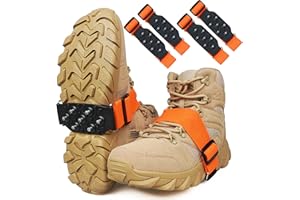 Ice Cleats Snow Traction Cleats for Walking on Snow and Ice Mid-Sole Non-Slip Crampon with Adjustable Straps 7 Tungsten Studs