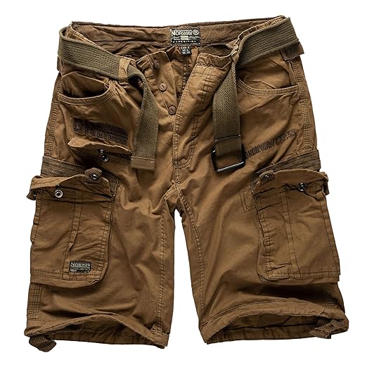 Geographical Norway Cargo Shorts Kurze Hose Bermuda mit Gürtel Short Hunter im Bundle mit UD Bandana