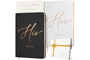 ARTESORI Vow Books His and Hers - Linen Wedding Vow Books Perfect as Bride & Groom Gifts, Wedding Registry Ideas - His & Hers Gifts Wedding Vow Book - Wedding Essentials & Accessories (White & Black)