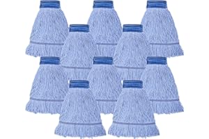 Gejoy 10 Pack 24oz Mop Head Replacement Commercial Cleaning Mop Head Wet String Heavy Duty Cotton Industrial Mophead for Floor Cleaning