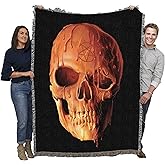 Pure Country Weavers Wax Skull Skeleton Blanket by Vincent HIE - Gift Fantasy Tapestry Throw Woven from Cotton - Made in The USA (72x54)