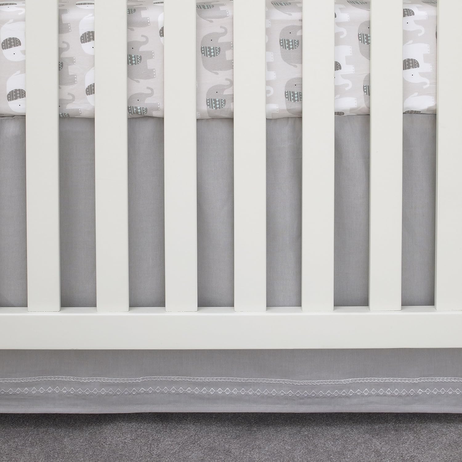 white lace crib skirt