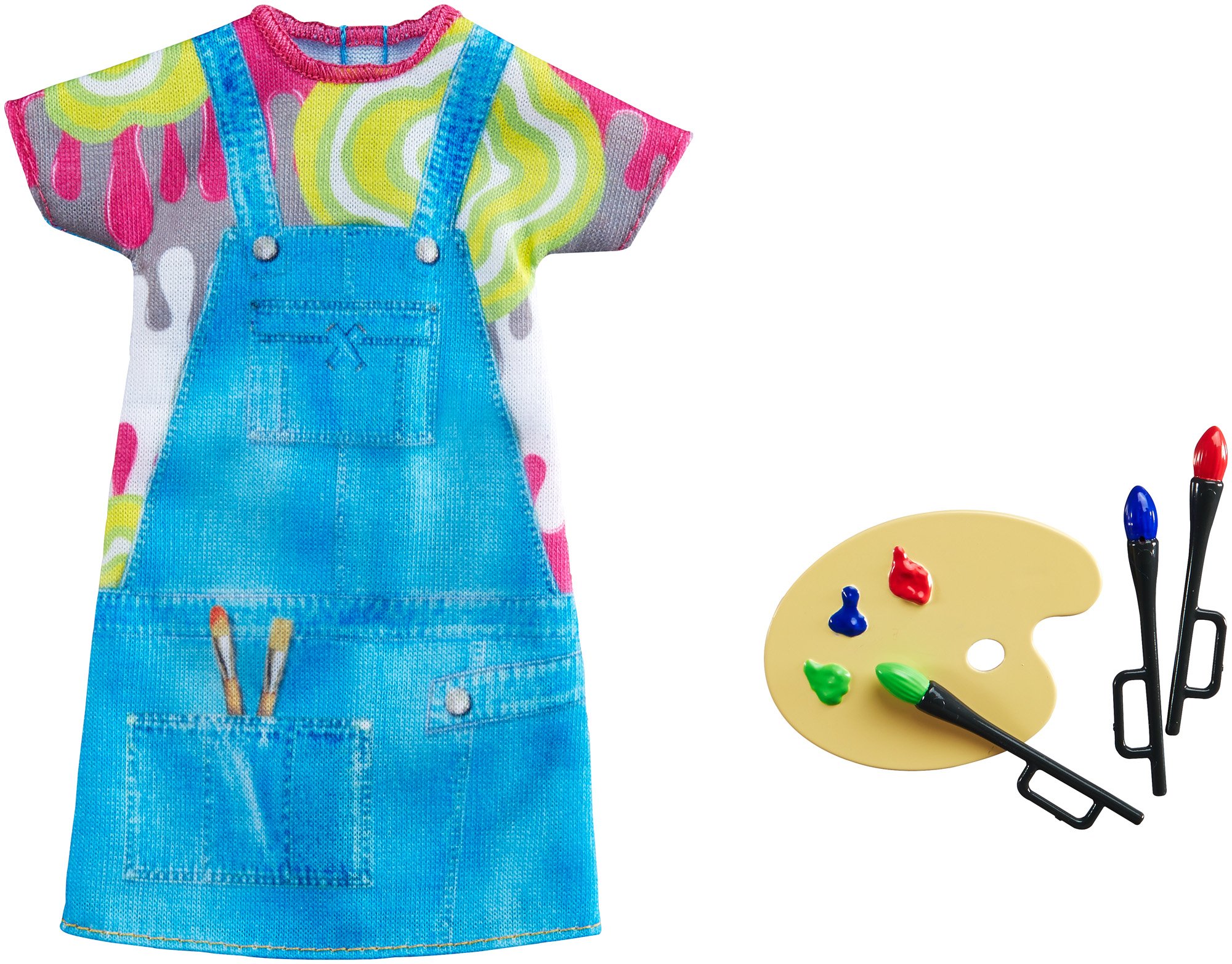 Barbie Fashions - Painting Pretty Artist Doll Outfit With Color Palette & Paintbrushes