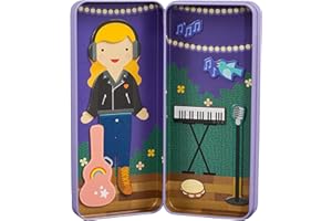 Petit Collage Magnetic Dress Up, Music Maker – Magnetic Game Board with Mix and Match Magnetic Pieces, Ideal for Ages 3+ – Includes 2 Scenes and 25 Creative Magnetic Pieces, Medium