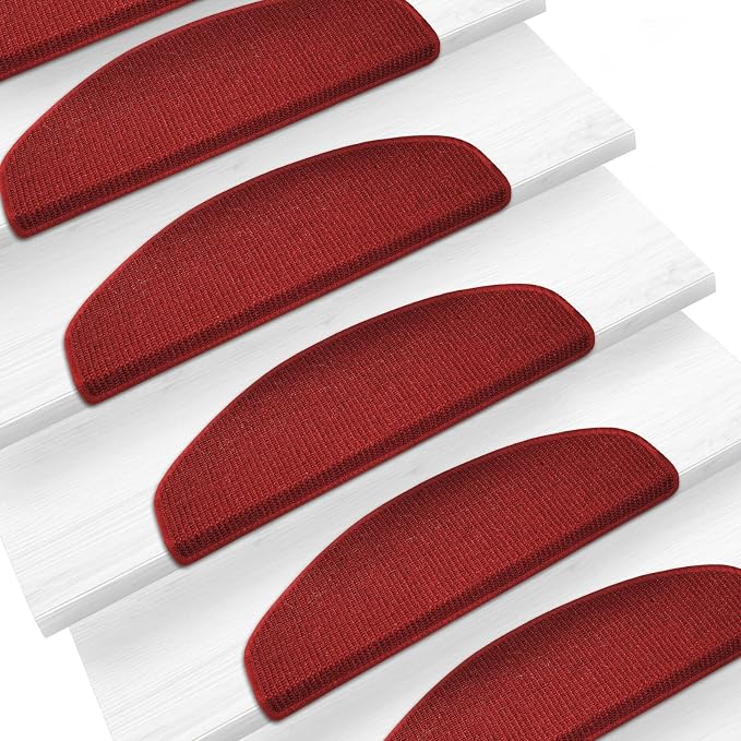 Casa Pura Premium Stufenmatte Treppenstufe Sisal Teppich Rot