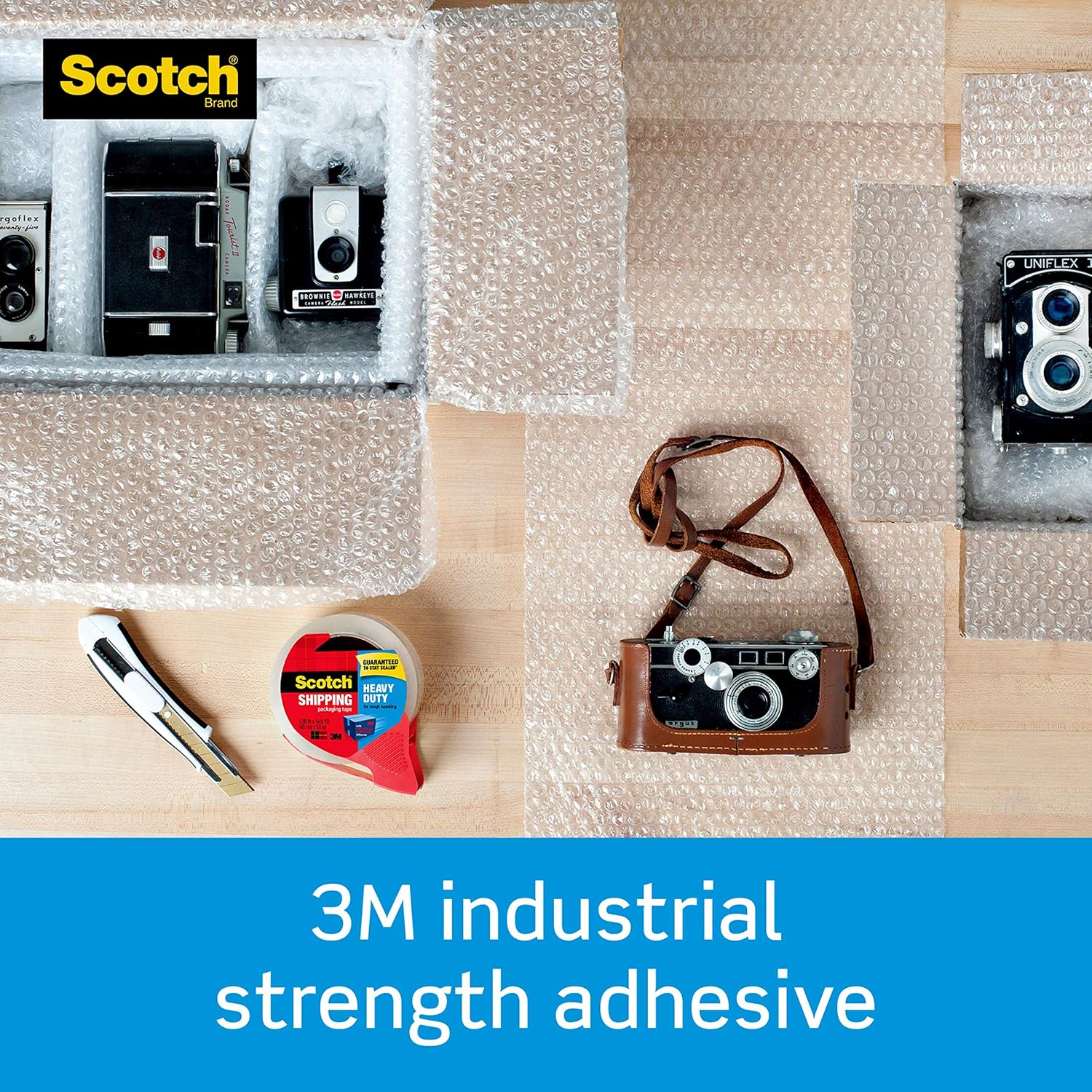 Scotch Heavy Duty Shipping Packaging Tape, 1.88" x 54.6 Yards, 3" Core, Clear, Great for Packing, Shipping & Moving, 4 Rolls, Dispensered (3850-4RD) : Scotch High Performance Packaging Tape W Dispenser : Office Products