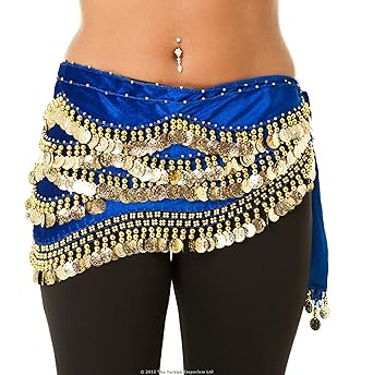 Turkish Emporium Hüfttuch BAUCHTANZ Hüftgürtel Samttuch Münzgürtel 10 Farben