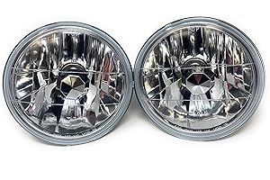 Vspec Geniune Glass 7 inch Round Crystal Diamond clear headlights Wrangler LJ H2 Fj JK TJ YJ par56,H6024 H6017 H6014 H6015