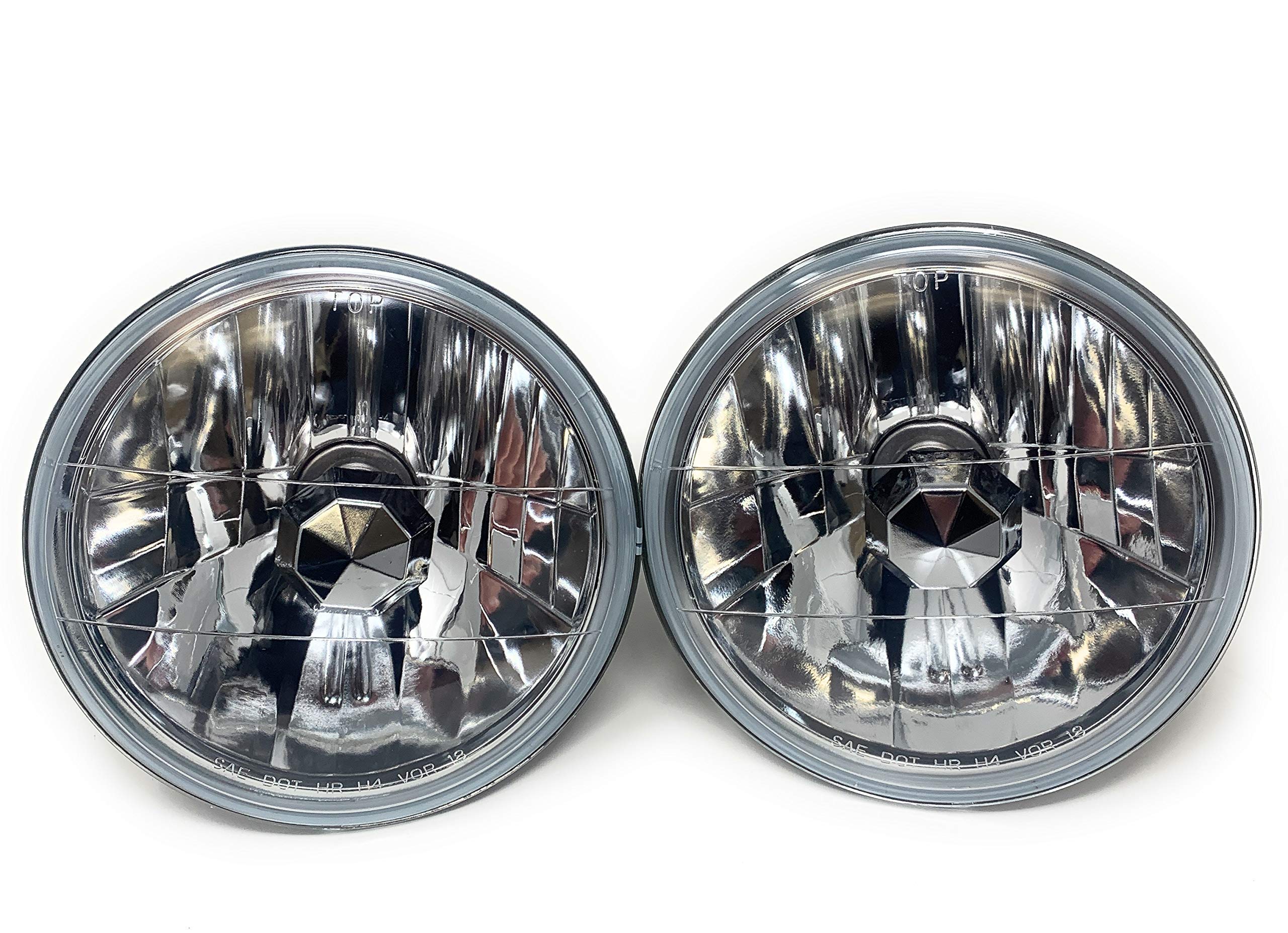 Photo 1 of Vspec Geniune Glass 7 inch Round Crystal Diamond clear headlights Wrangler LJ H2 Fj JK TJ YJ par56,H6024 H6017 H6014 H6015