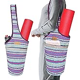 ALLEN & MATE 100% Cotton Unisex Yoga Mat Bag – Versatile Carrier with Mat Straps, Large Storage Pockets Fits Yoga & Pilates Mats