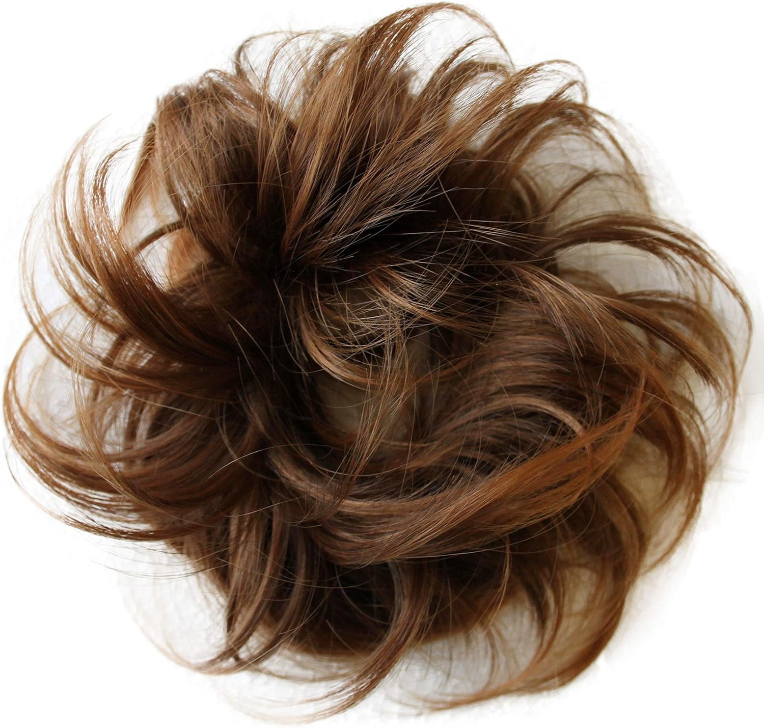 CAISHA Scrunchy Updo Hairpiece Ponytail Extensions Wavy Messy Bun Brown Mix G15C, brown mix #4T30 G15C, 13 cm x 3 cm - Image 3