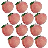 Happy Trees 12pcs Artificial Peach Simulation Fruit for Home Kitchen Table Cabinet Party D&eacute;cor Photography Props Food