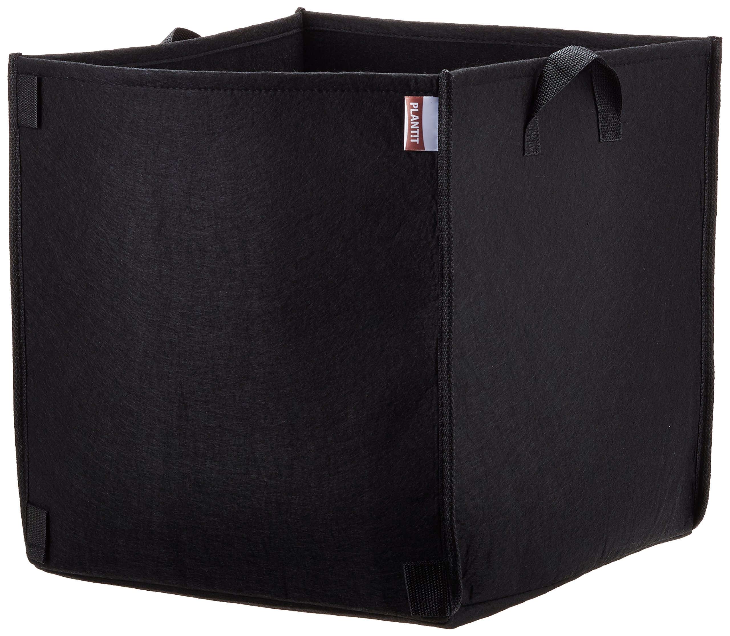 PLANT!T 01-010-485 56L Square Base DirtPot with Handle, Black
