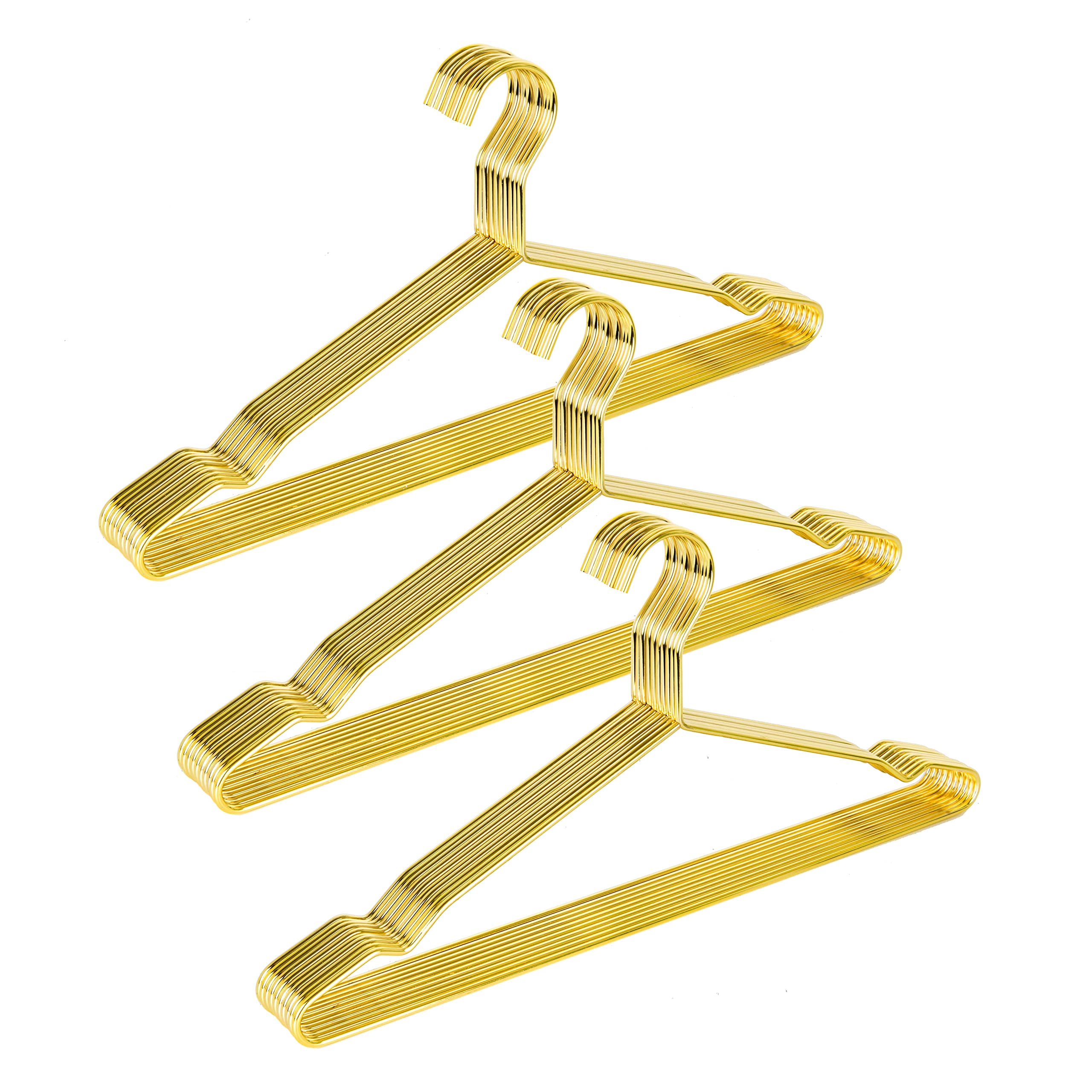 Buy Amber Home 17 inch Heavy Duty Gold Metal Clothes Hangers 30 Pack, Slim Metal Coat Wire
