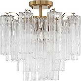 Crystorama Addis 4 Light Aged Brass Semi Flush Mount