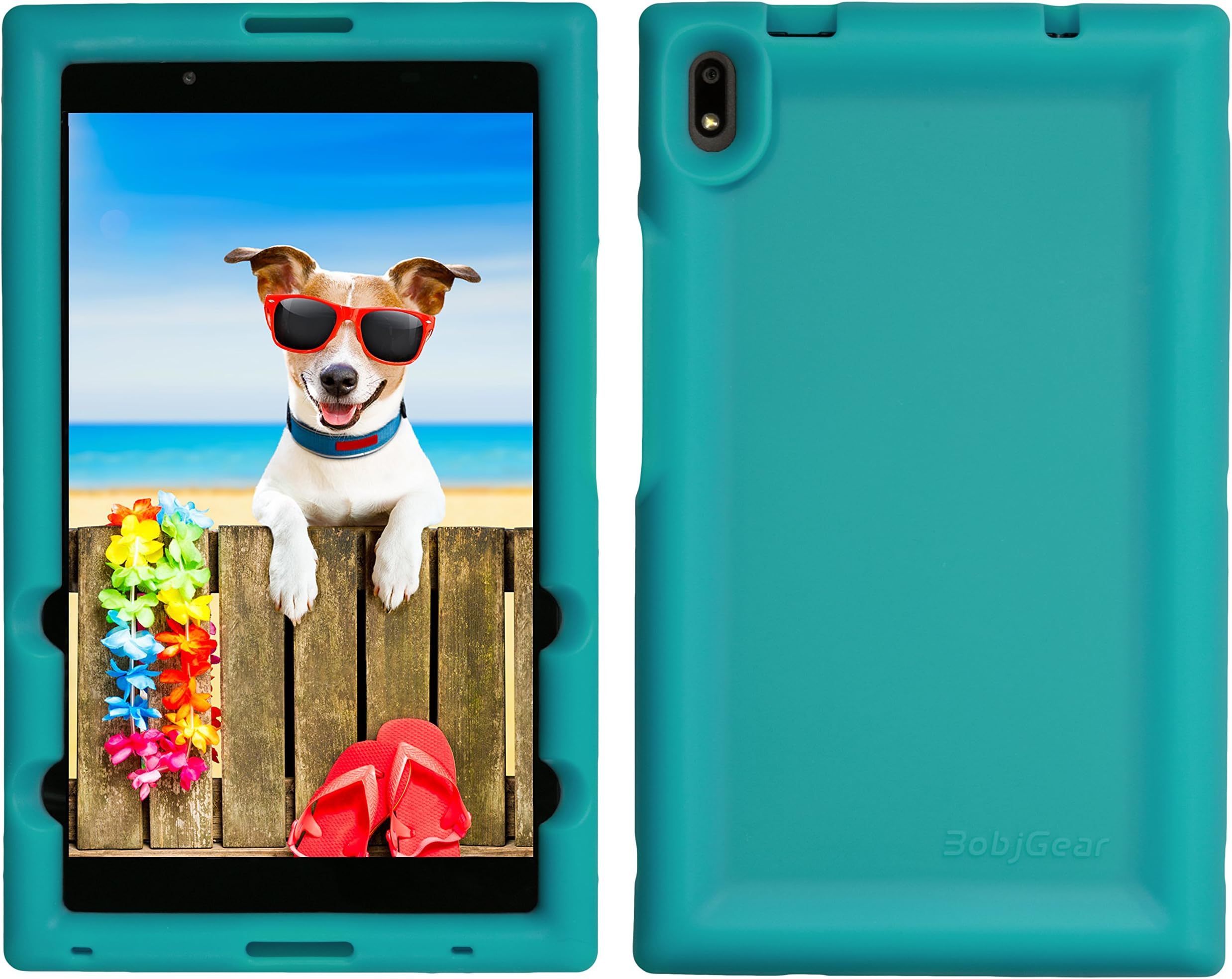 BobjGear Bobj Rugged Tablet Case for Lenovo Tab 4 8 Plus (TB-8704V, TB-8704F, TB-8704X, TB-8704A) - BobjBounces Kid Friendly (Terrific Turquoise)