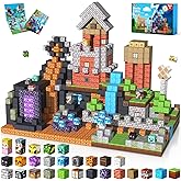 150PCS Magnetic Blocks - Magnet Building Blocks, Stacking Magents Cubes Toys Forest Dark Castle Set, STEM Montessori Sensory Toys for Kids Boys and Girls Ages 3 4 5 6 7 8 9 10 Christmas Birthday Gifts