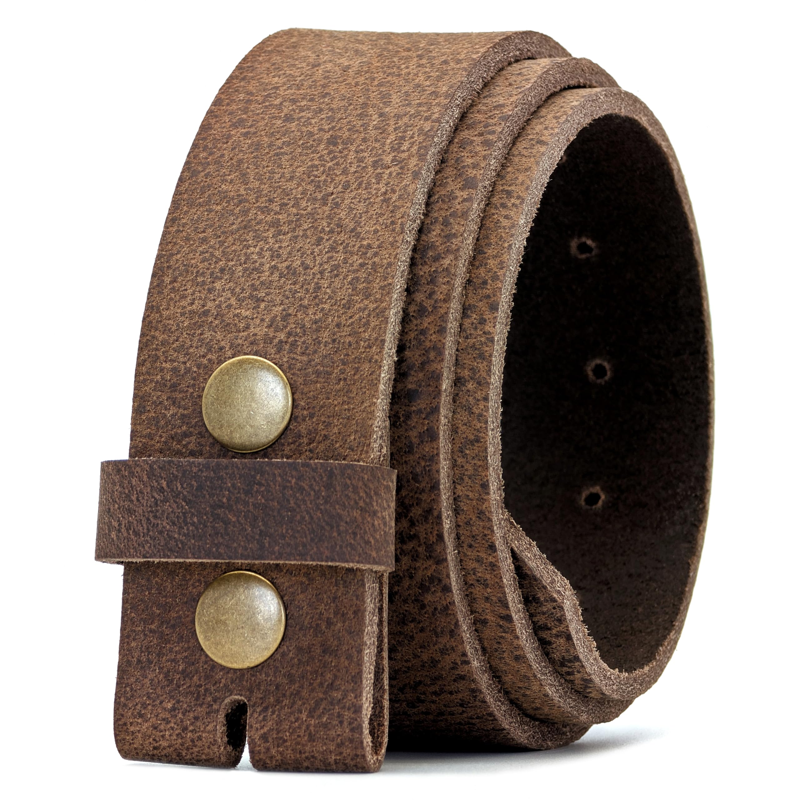 Ashford Ridge 40mm Full Grain Hide Leather Snap On Belt - Vintage Brown 2XL